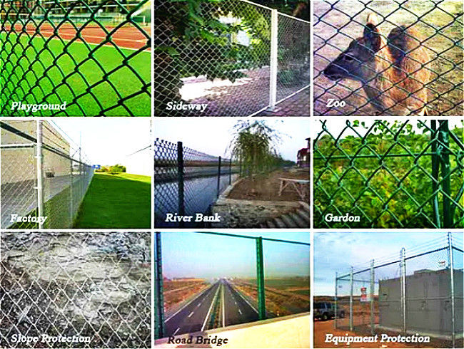 El PVC fácilmente montado de los 8ft cubrió a Diamond Chain Link Fence 0