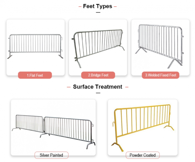 Concierto de acero choque personalizado Barreras de control de multitudes Barricada 60 pulgadas 1