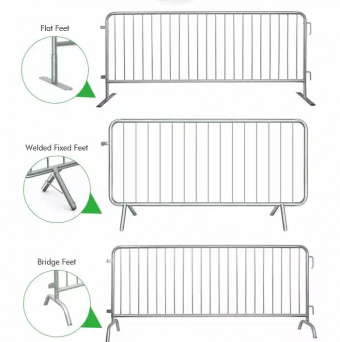 Barricadas de acero galvanizado de trabajo pesado Concierto Bajo mantenimiento 8