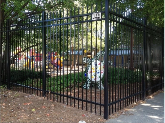 Metal Negro Seguridad 6x8 Acero Piquete de la cerca de la lanza de la cerca de los paneles del jardín al aire libre Galvanizado de hierro forjado de acero de la cerca de los paneles