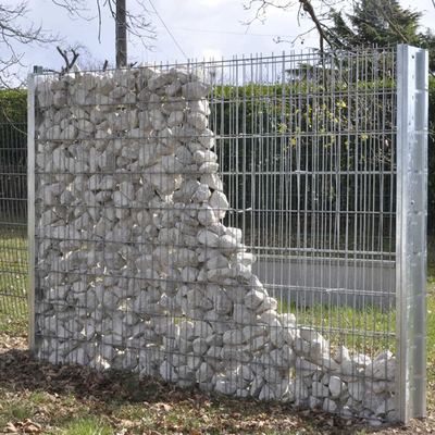 Cestas de gabión de alambre soldado galvanizado de 4 mm sumergido en caliente para pared de contención