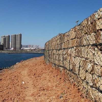 Pared de retención de jaula de roca de 80 x 100 mm de gabión tejido 4m x 1m x 0,5m