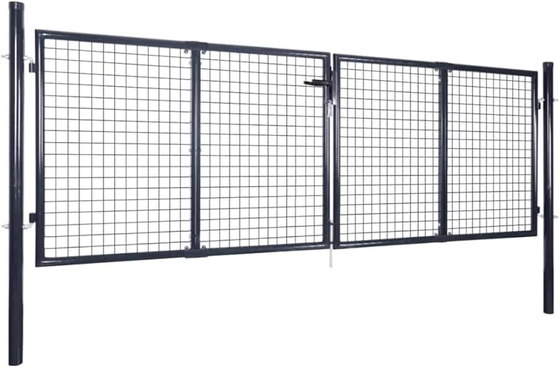 Puerta corredera de acero para viviendas y jardines con marco de tubería tubular