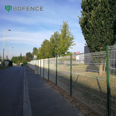 Panel de cercas de alta seguridad con prisma 3D revestido con PVC panel de cercas de paredes de metal trellis de acero galvanizado con red 3D