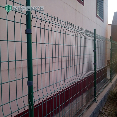 3mm 3d paneles de vallas recubiertas frontera verde de jardín de alambre de malla de vallas con pliegues en V