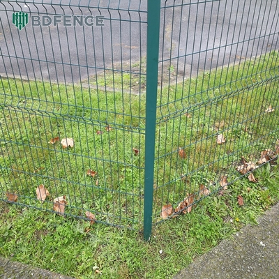 3mm 3d paneles de vallas recubiertas frontera verde de jardín de alambre de malla de vallas con pliegues en V
