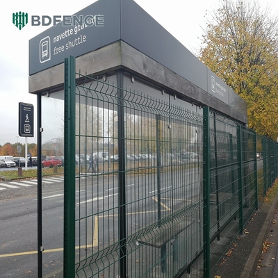 Pvc revestido con malla de alambre soldado 3d Panel de cerca V Jardín curvo curvado