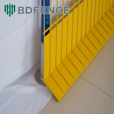 Polvo revestido 75 * 75mm de carga ligera cerca de protección de borde color amarillo