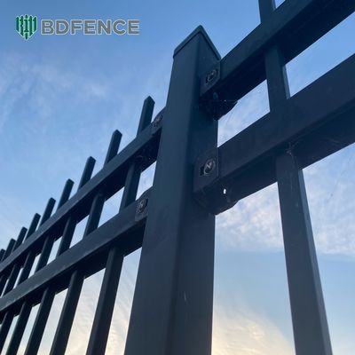Valla Tubular de Acero Galvanizado Negro con Polvo, Valla Metálica de Aluminio, Hierro, Acero, Tubo Cuadrado, Redondo, Valla de Acero con Puntas, Panel de Valla de Acero