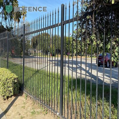 Cercas de acero Palisade superior curva cercas tubulares redonda cercas de acero