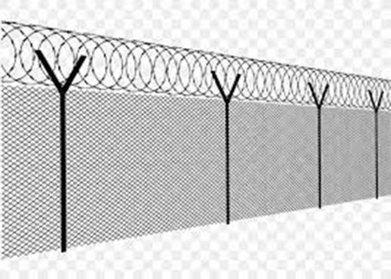 8 pies de PVC galvanizado revestido de malla de alambre ciclón cadena de enlace de valla de rollo para Filipinas