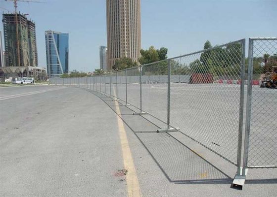 Cercas temporales de enlace de cadena portátil para obras de construcción