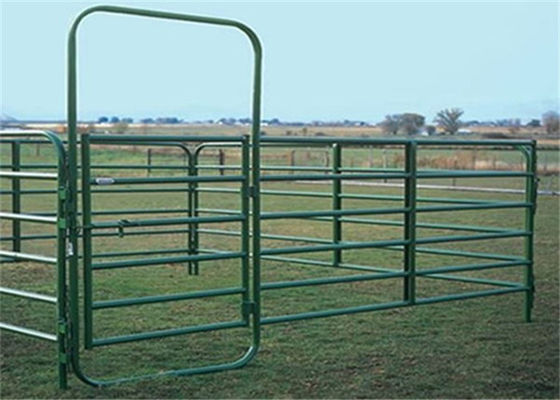 ISO9001 pulverizan la cerca redonda de capa Gates de la granja del tubo