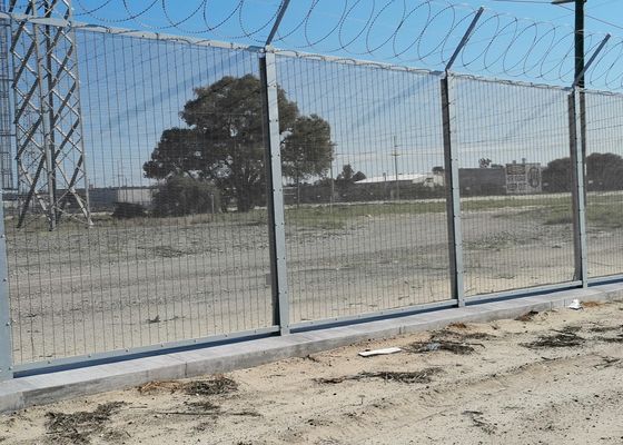 Alta seguridad Vista clara de la cerca de Clearvu 358 cerca antiascensión para el mercado de Australia barra de sujeción 40 x 5 mm M8 Cupa cuadrada