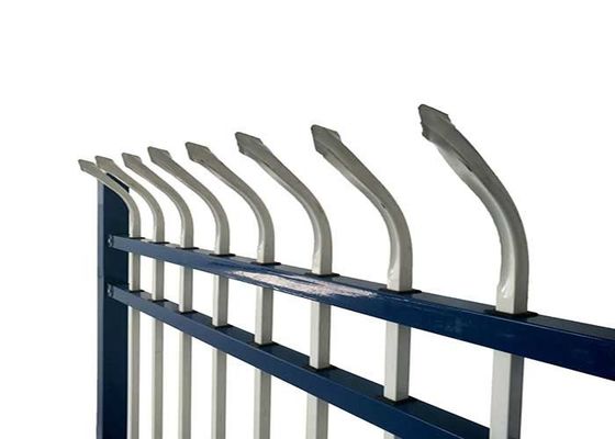 Jardín negro moderno Zinc Post cuadrado paneles de tubos de hierro forjado cerco de acero con 7 pies de ancho