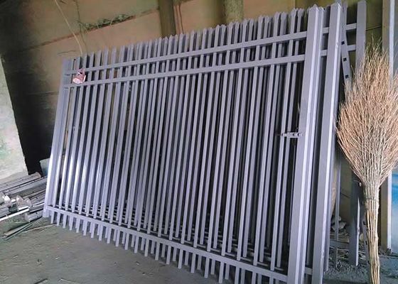 Cercas de acero de jardín galvanizadas con punta de lanza negra paneles de acero tubulares de 1.8*2.4m