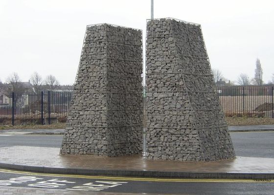 cestas cubiertas Pvc de Gabion de la anchura del 1m para el muro de contención de piedra